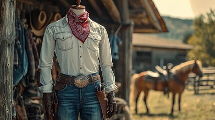 rustic ranchero outfit on mannequin mexican clothes