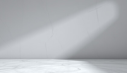 Obraz premium Minimalist White Room With Light Beams And Floor