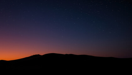 Desert Landscape Underneath A Starry Night Sky