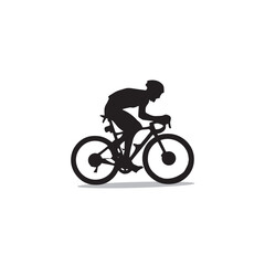 Obraz premium bicycle racing and cycling sports silhouette on white background