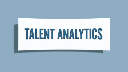 Fototapeta premium Talent Analytics. A card isolated on blue background.