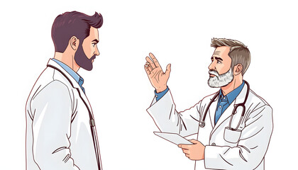 Fototapeta premium Doctor is diagnosing male erectile dysfunction and giving treatment recommendations, male health problems isolated with white highlights, png