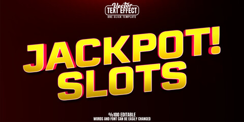Casino editable text effect, customizable slot and bonus 3d font style