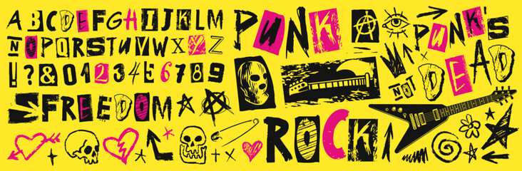 Vibrant punk rock art displaying freedom and energy