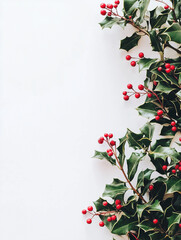 Christmas background with holly