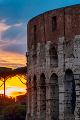 Sunset Behind the Colosseum