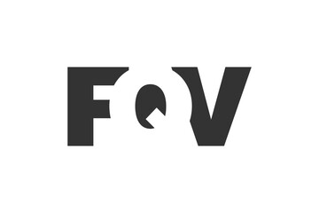 Obraz premium FQV logo design. Initial letter F Q V bold font style for tech startups, consulting, corporate branding. Creative company name, headlines typography identity, trendy logotype.