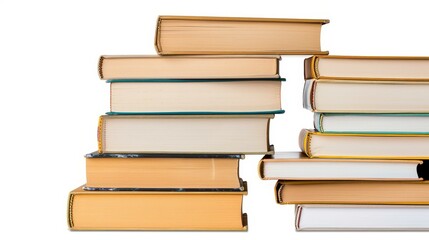 A stack of classic books in rich brown covers, inviting readers to explore timeless tales and expand their knowledge.