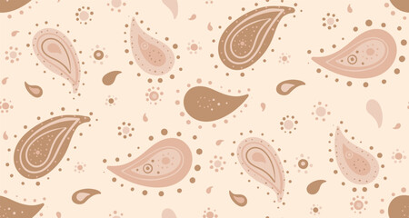 Naklejka premium Variation trendy and eco fashion. Geometry paisley as flower ornate. Elegance tropical in repeating flat design.