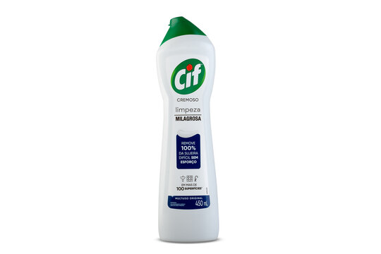 S&atilde;o Paulo, Brazil - December 11, 2024, Cif miracle cleansing cream, 450ml bottle
