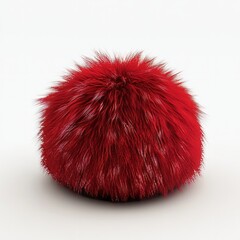3D rendering of a vibrant Santa hat, fluffy and red, on a white background realistic 