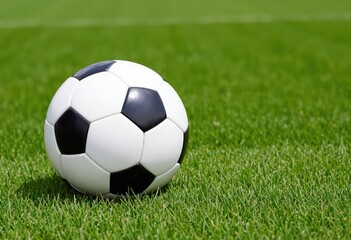 Fototapeta premium soccer ball on green grass
