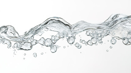A Clear White Background with Floating Water Droplet