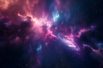Fototapeta premium nebula and galaxies in space. abstract background wallpaper. High quality photo