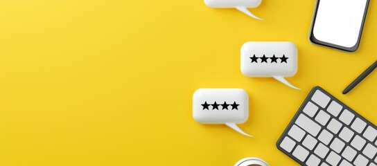 Consumer reviews concepts with bubble people review comments.rating or feedback for evaluate