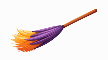 Cartoon Witch Broom Symbol Icon for Halloween Design