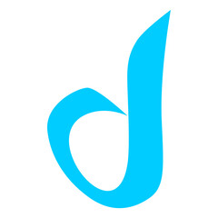 Obraz premium Stylized Blue Letter D Logo Illustration