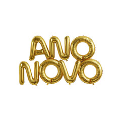 Ano Novo Bal&atilde;o dourado 3d render