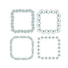 Printsquare vector design frame elements set modern minimalistic doodle