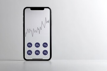 Investment Optimization Estimation for Cost Analysis Financial Trends Mobile Data Visualization Modern Office Aesthetic Perspective