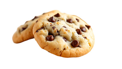 Baking delicious chocolate chip cookies isolated on transparent background