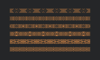 traditional southeast asian indonesian culture ethnic like border seamless pattern set for design decoration