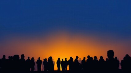 Fototapeta premium Silhouettes at Sunset: A Captivating Scene for Art, Travel, and Nature Lovers