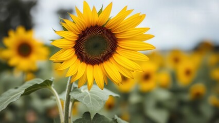 Obraz premium Golden Sunflower: A Vibrant and Inspiring Image Perfect for Home Decor, Art Prints, and Nature Lovers