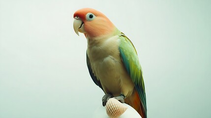 Naklejka premium Seashell Style: Minimalist Parrot Look
