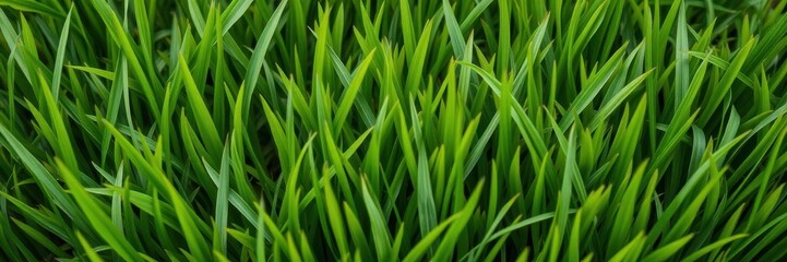 Fototapeta premium Close-up shot of lush green grass texture background, backdrop