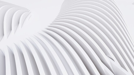 Obraz premium Abstract Curved Shapes. White Circular Background.