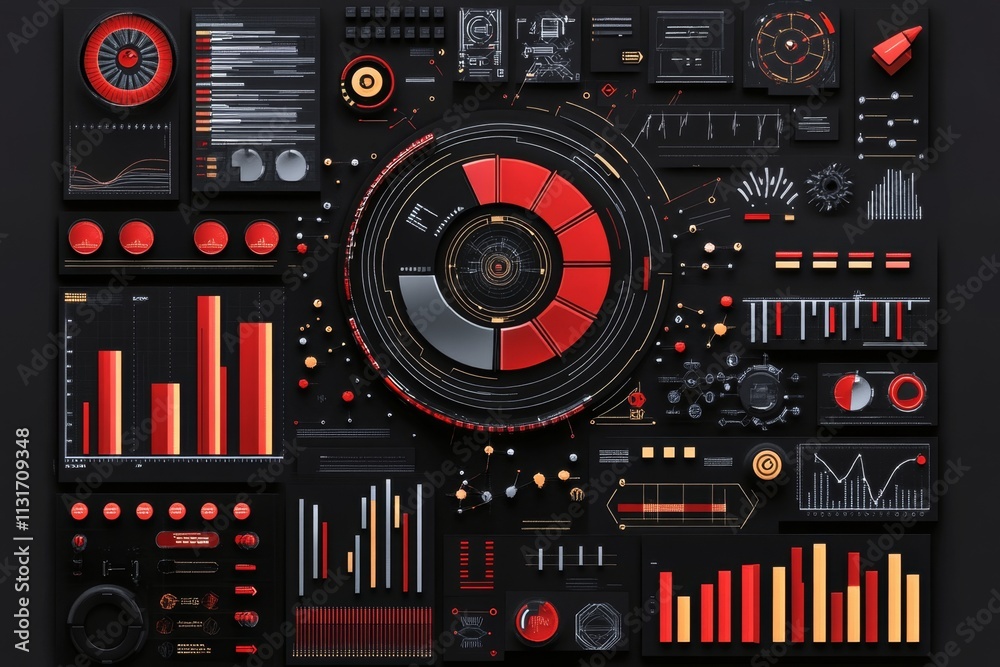 Poster a pixel art depiction of an erp system dashboard with tiny, animated graphs, icons, and connections,