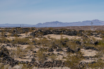 Pisgah Crater Volcano,  cinder cone / lava plain, Lavic Lake volcanic field, San Bernardino County,...