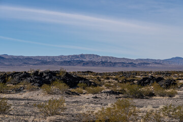 Pisgah Crater, Pisgah Volcano, volcanic cinder cone / lava plain, Lavic Lake volcanic field, San...