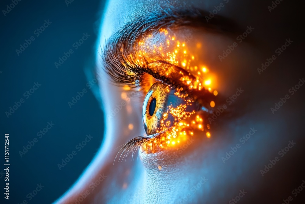 Poster an ultra-detailed image of a person looking at themselves in a mirror, with fine details showing a w