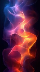 Obraz premium Abstract swirling colors in shades of purple, orange, and blue create a dynamic visual effect.