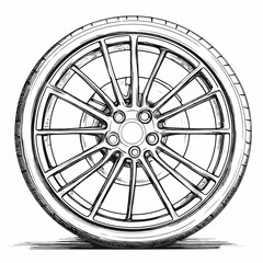 Fototapeta premium Linear design vector of car equipment transport with wheels for professional use