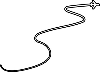 Airplane line path route, trace, flight, travel
