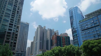 Fototapeta premium Urban buildings high-rise enterprises