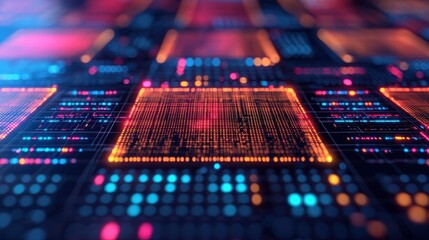 Obraz premium Abstract Digital Data Visualization with Colorful Blink Lights