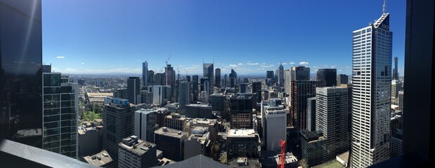 Naklejka premium Panorama of Melbourne city skyline
