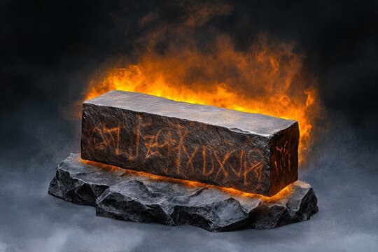 A gothic depiction of a dark, ancient eraser surrounded by eerie glowing mist, erasing cryptic runes on a black parchment