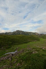 北アルプスの秘境雲ノ平の夕暮れ