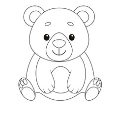 Obraz premium teddy bear cartoon for coloring book 