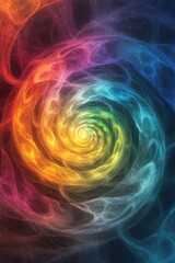 Obraz premium A vibrant spiral of colors, creating a dynamic swirl of energy and light, evoking a sense of motion and wonder.
