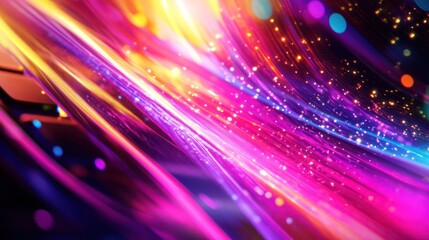 Fototapeta premium Abstract vibrant light streaks and bokeh.