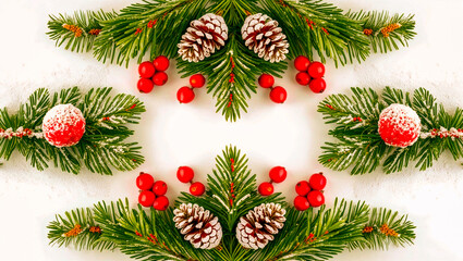 Close Up Shot Of White Christmas Background  With Decorations 