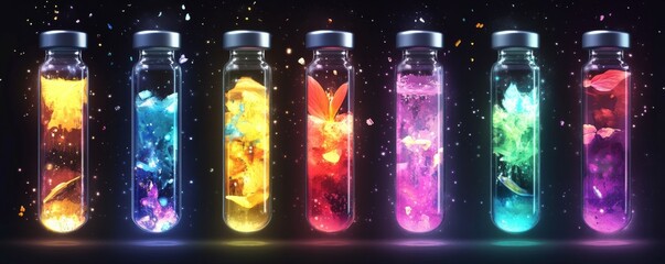 Booster vaccine concept. Innovative syringe with bio inspired design and vibrant colors