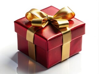 Obraz premium Deep Red & Gold Gift Box Silhouette Sale - Luxury Holiday Gift Promotion