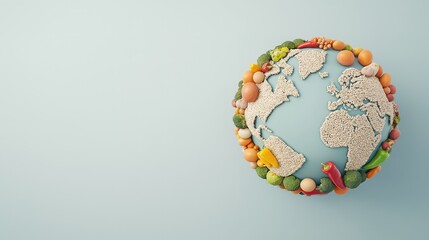 Fototapeta premium A globe made of vegetables and fruits
